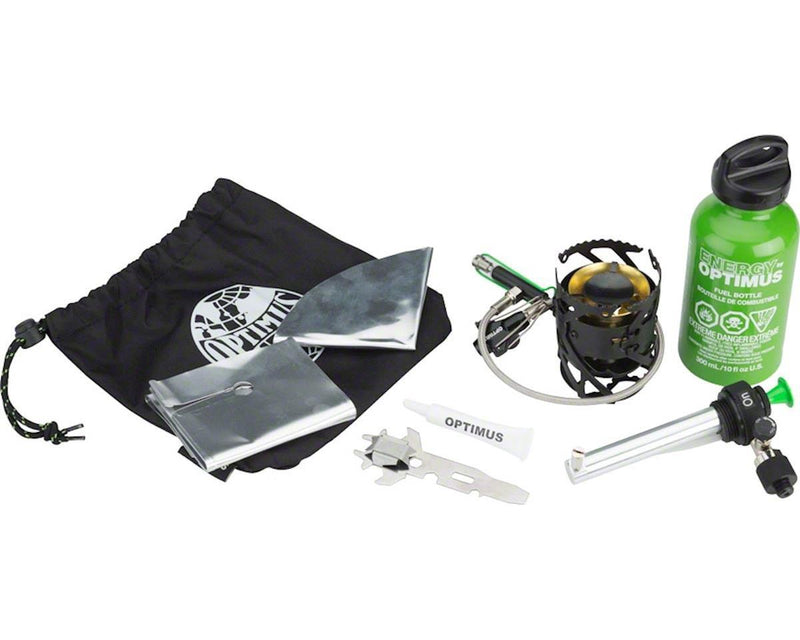 Réchaud de camping Optimus Polaris pliable et léger avec bouteille de carburant de 0,4 L