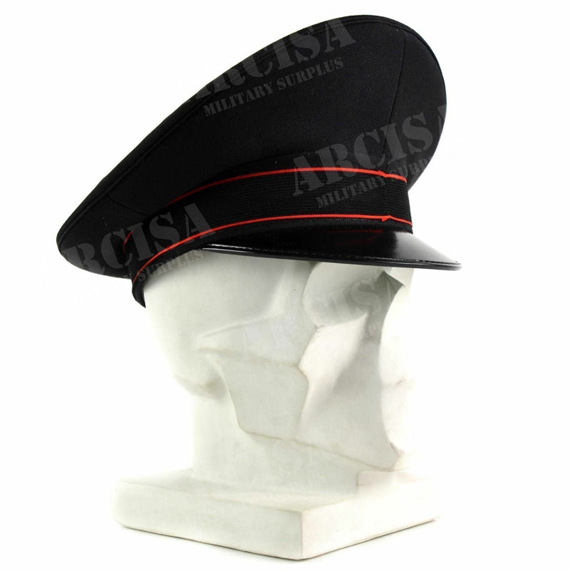 Véritable casquette à visière de l'armée italienne Casquette de police militaire à visière noire NEUF