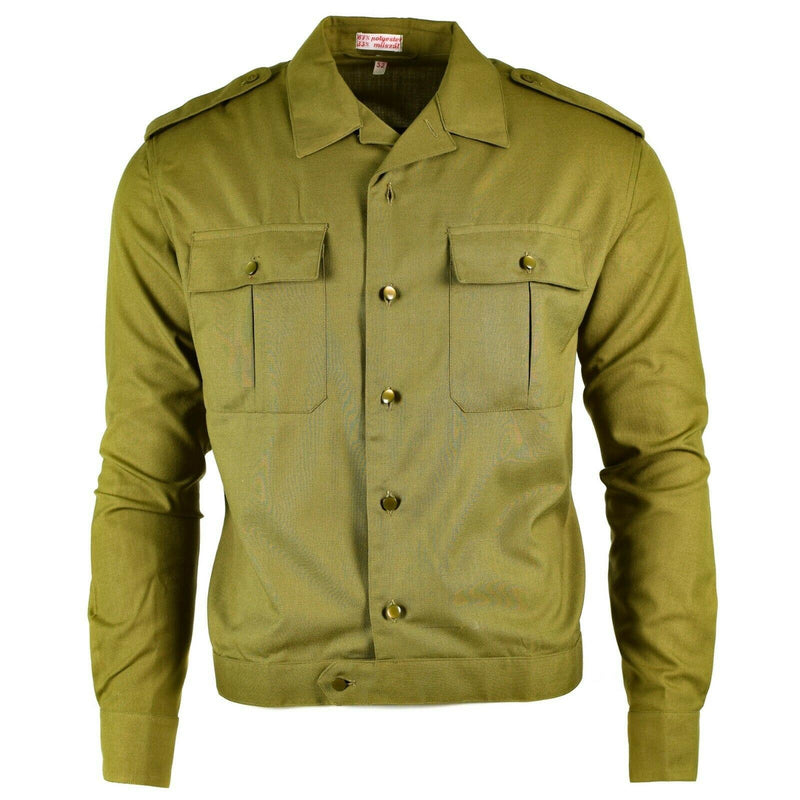 Véritable chemise de l'armée hongroise kaki officier militaire à manches longues NEUF 