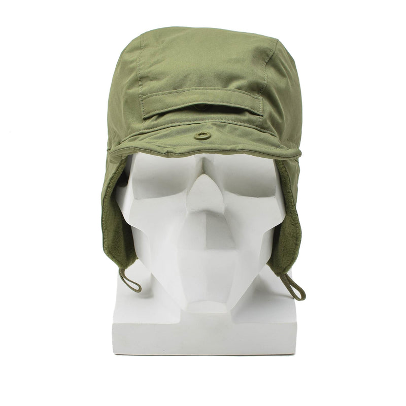 Chapeau de parachutiste néerlandais original, casquette de ranger, cache-oreilles, bord coupe-vent, surplus d'olive