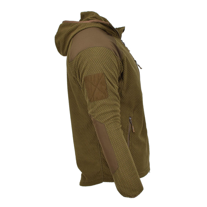 A. Blochl Veste style militaire à capuche polaire thermique renforcée coyote NEUF