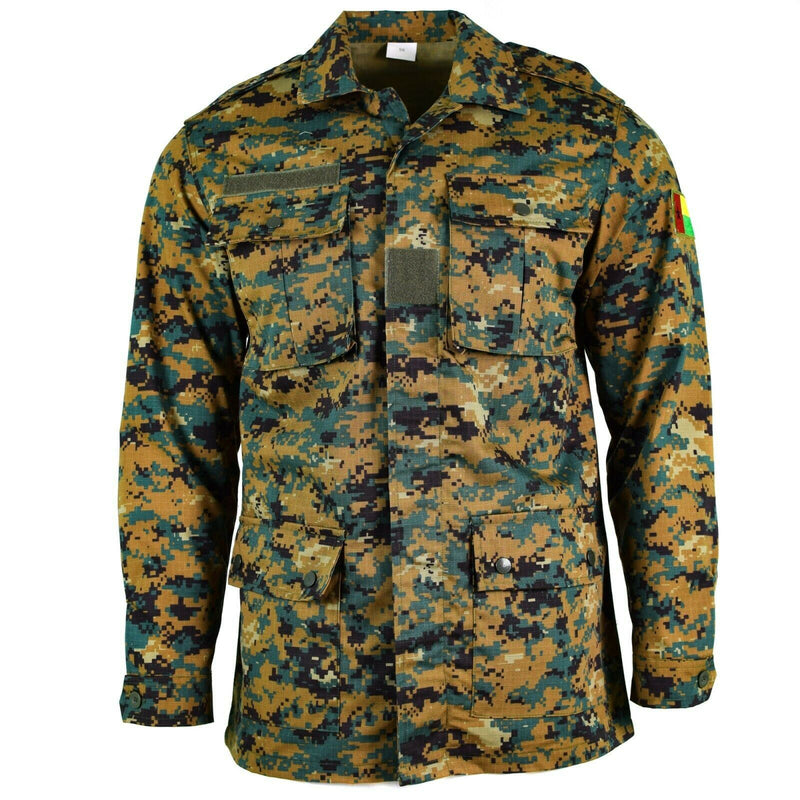 Véritable veste militaire de l'armée de Guinée-Bissau RipStop Digital Savana Camo NEUF