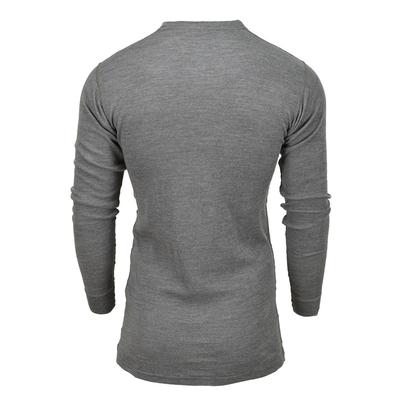 Authentique maillot de corps militaire belge en jersey thermique gris résistant aux flammes NEUF