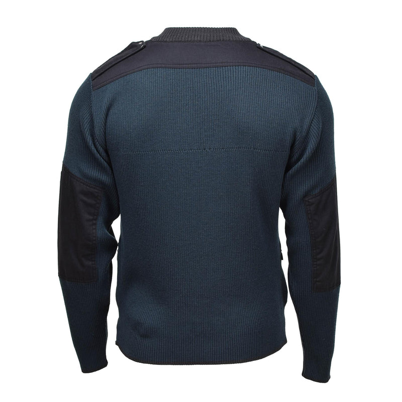 Pull bleu chaud à fermeture éclair d'origine militaire néerlandaise