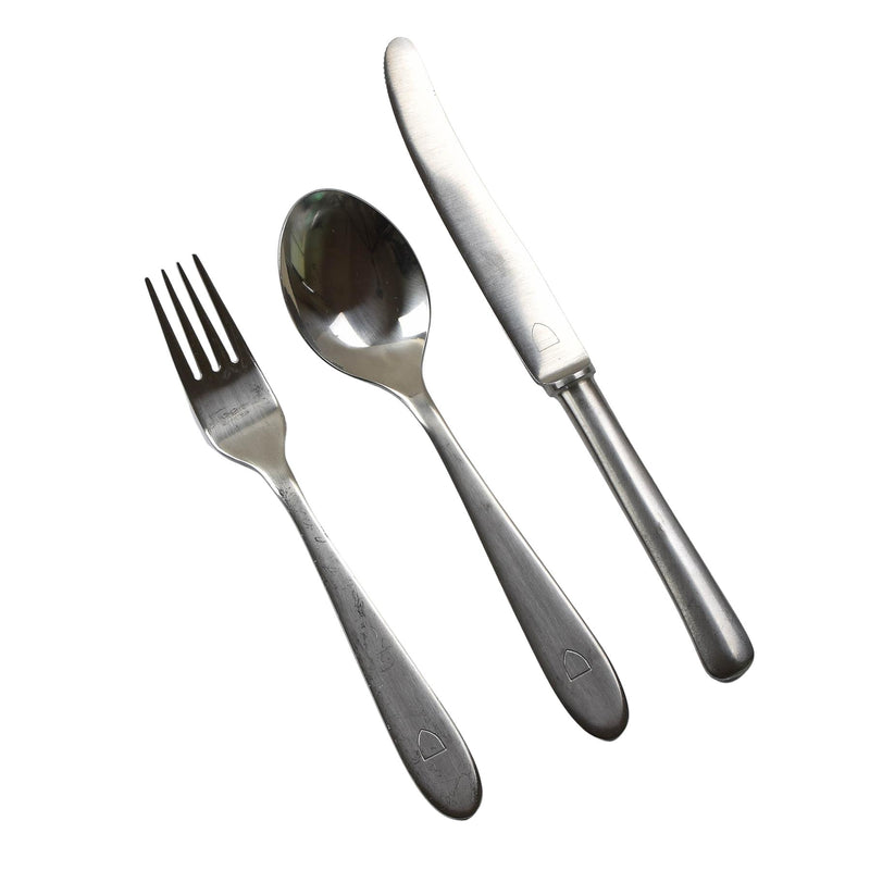 Véritables couverts de l'armée norvégienne en acier inoxydable, ustensiles de cuisine, cuillère, fourchette, couteau