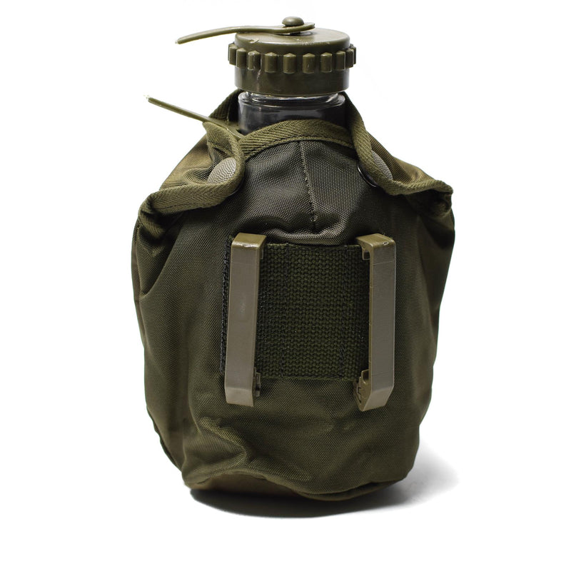 Bouteille d'eau en plastique authentique de l'armée autrichienne pour cantine des troupes de campagne, pochette OD