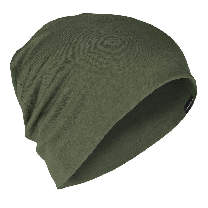 A.Blochl Merino wool beanie sports hiking headwear breathable watch cap olive - GoMilitar