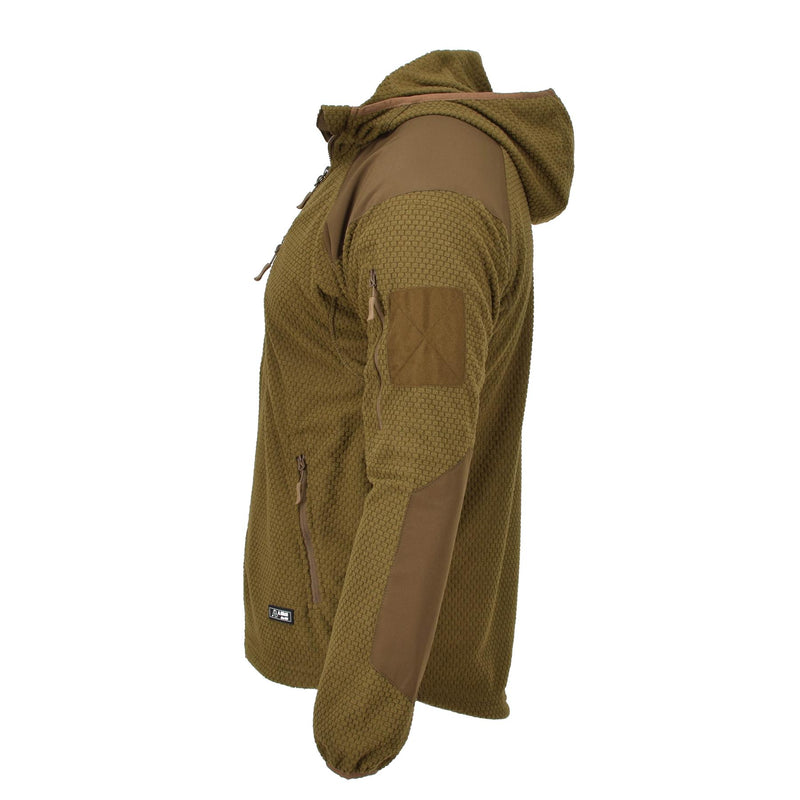 A. Blochl Veste style militaire à capuche polaire thermique renforcée coyote NEUF