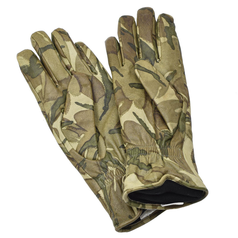 Gants de combat en cuir véritable britannique MK II Gants doublés chauds camouflage MTP