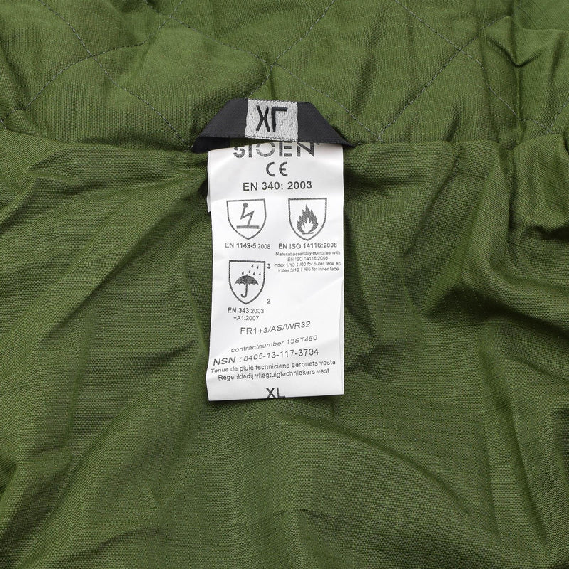 Veste longue de pluie militaire belge originale avec doublure olive imperméable NEUF