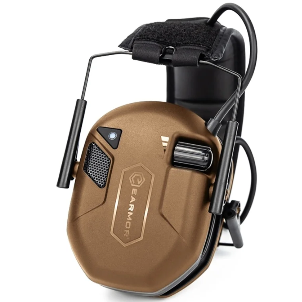 EARMOR M300T Protection Auditive Électronique Bluetooth 22dB NRR Coyote Marron