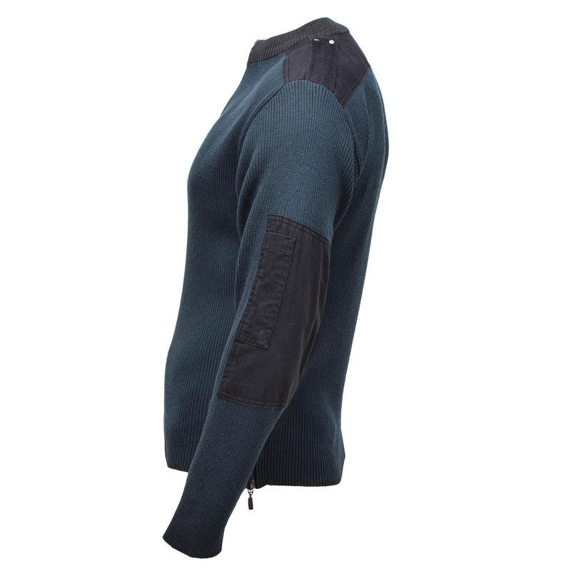 Pull bleu chaud à fermeture éclair d'origine militaire néerlandaise