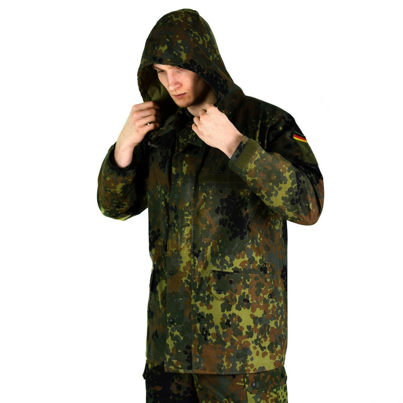Veste de campagne originale de l'armée allemande GoreTex Flecktarn imperméable à l'eau parka de pluie NEUF