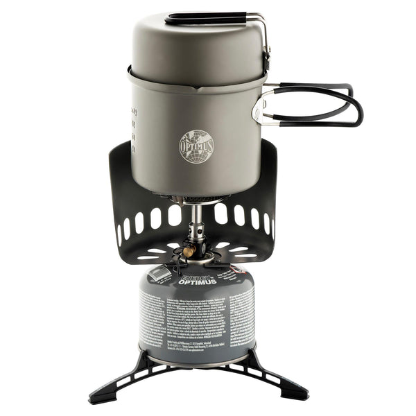 Système de cuisson de camping Optimus Elektra FE, brûleur de cuisson extérieur, poêle pare-brise