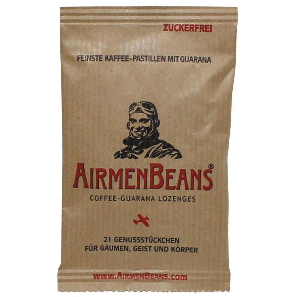 AirmenBeans 21 Pastilles Café Saveur Guarana Sans Sucre Sans Gluten Vegan