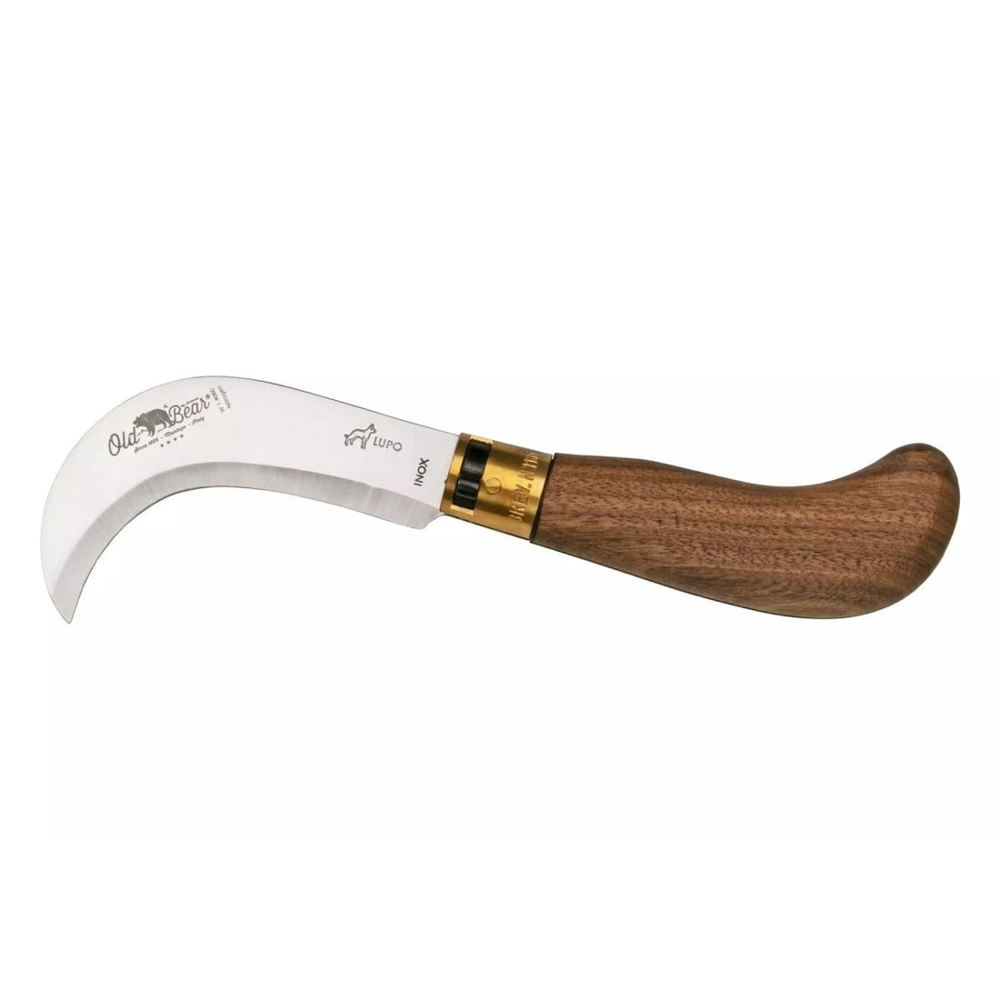 Couteau de taille pliant Antonini Old Bear 9,5 cm en acier inoxydable manche en noyer