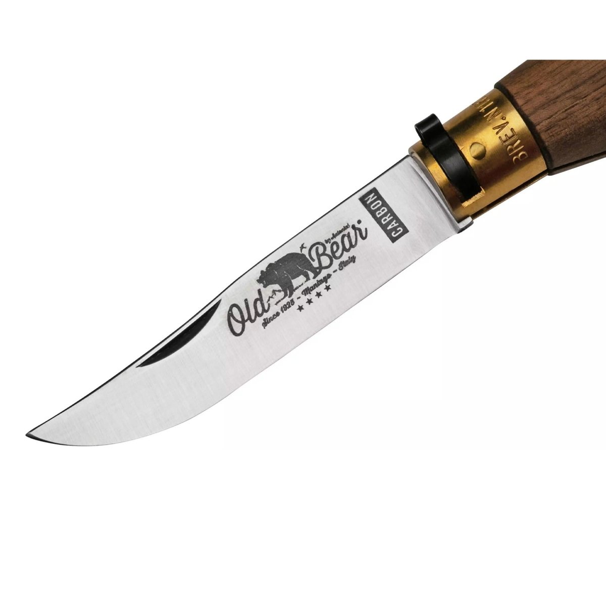 Couteau de poche Antonini Old Bear 10 cm lame carbone C67 manche en bois de noyer