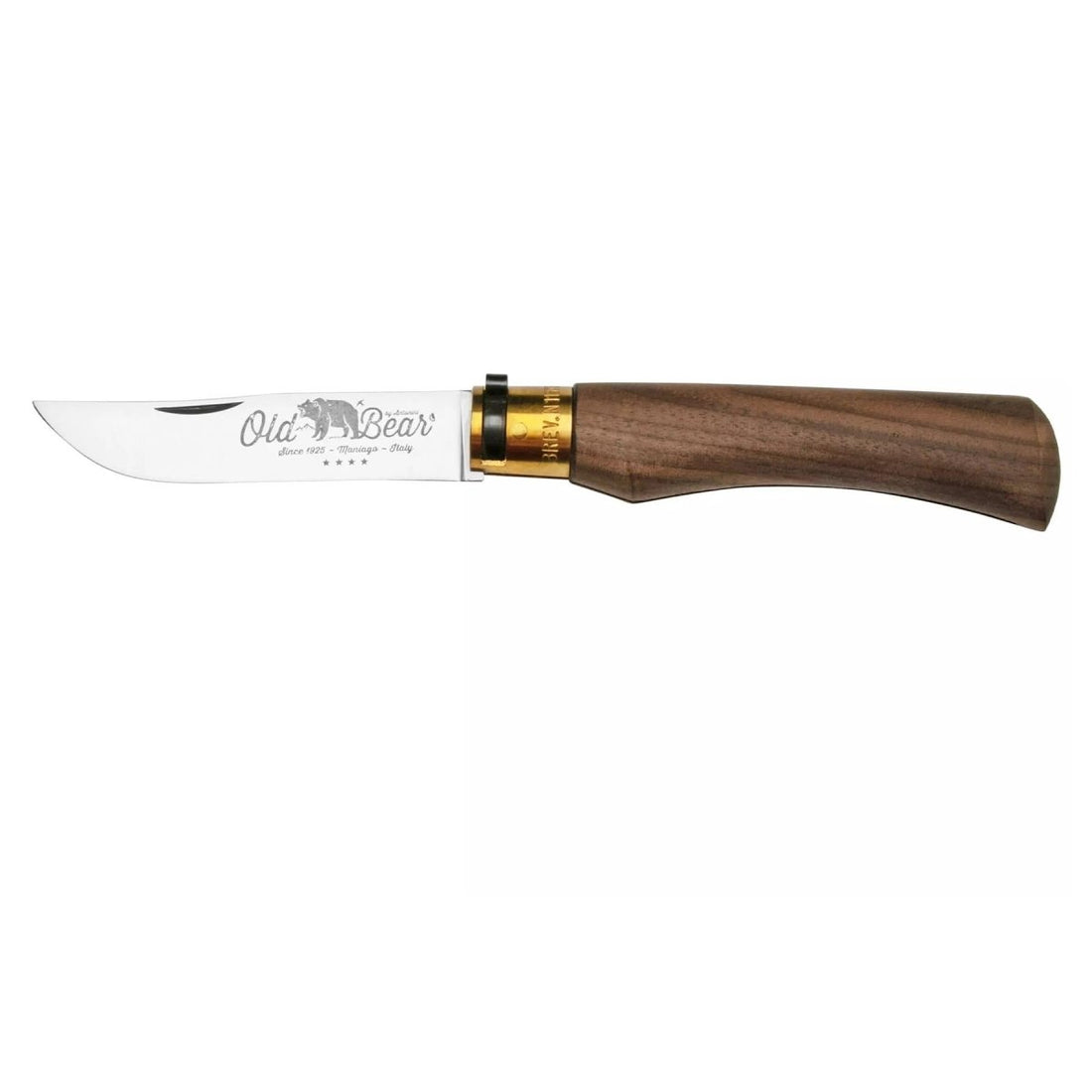 Couteau de poche Antonini Old Bear, lame en acier inoxydable de 10cm, manche en bois de noyer