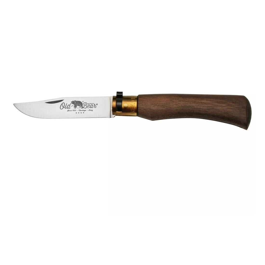 Couteau de poche Antonini Old Bear Lame en acier inoxydable de 8 cm Manche en bois de noyer
