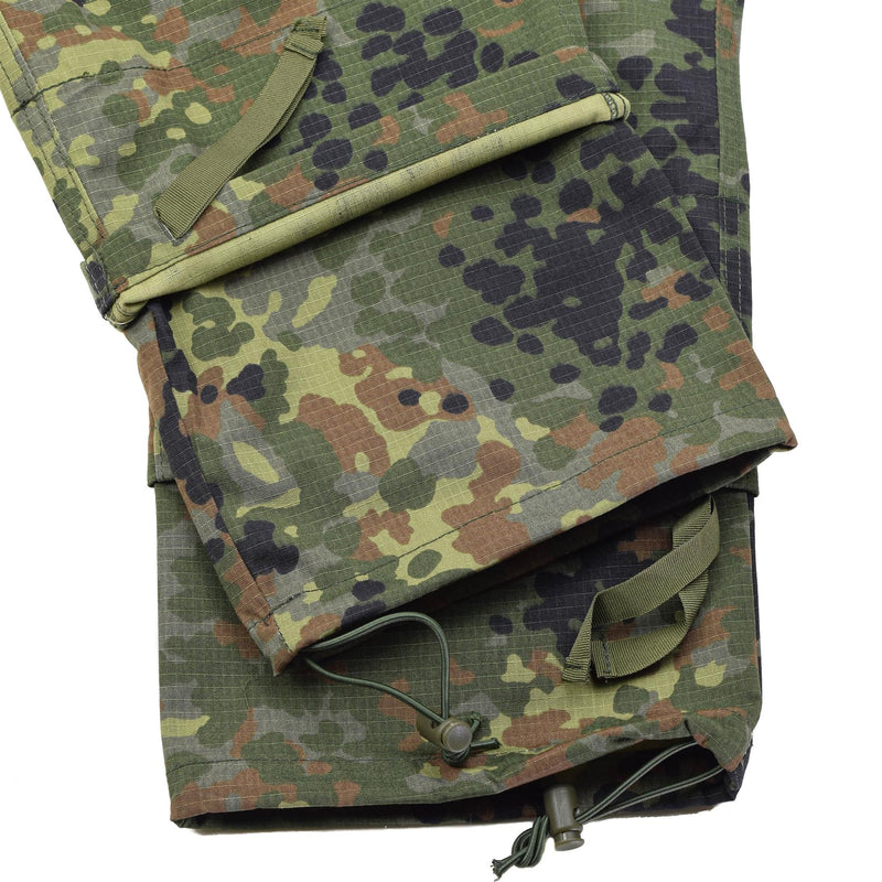 Pantalon de combat cargo de style armée allemande de marque TACGEAR, camouflage Flecktran ripstop