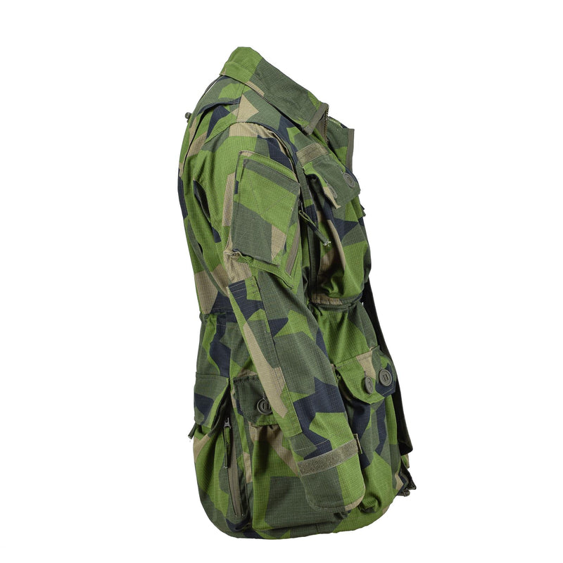 Veste de commando ripstop de style militaire de marque TACGEAR avec fermeture éclair complète et camouflage éclaté