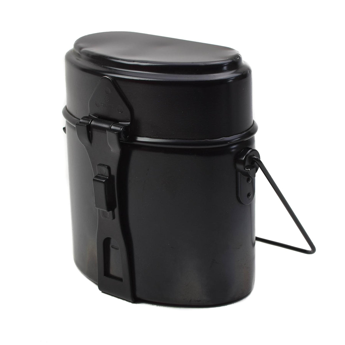 Kit de mess original de l'armée suisse, 3 pièces, ensemble de cuisine de camping en aluminium noir