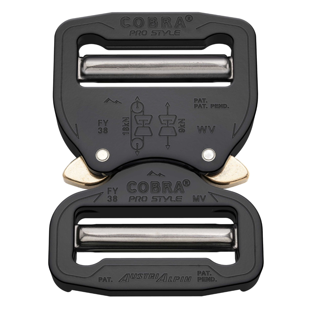 AustriAlpin COBRA PRO STYLE 38mm Boucle Noir Dégagement Rapide Aluminium Noir