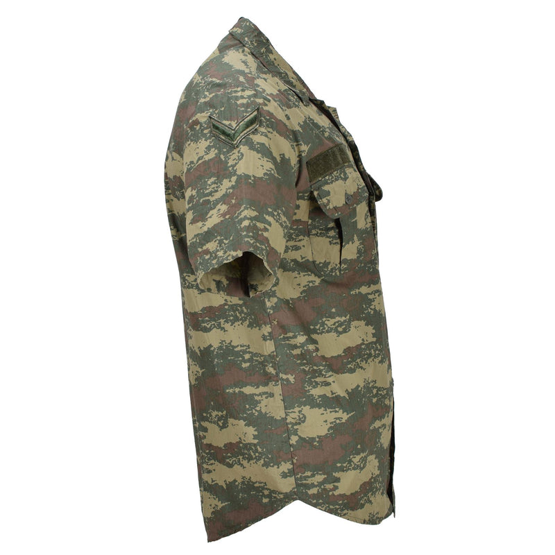Chemises de campagne originales de l'armée turque, camouflage ripstop durable, manches courtes, tactique