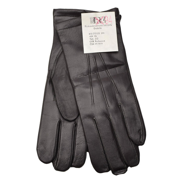 Gants d'hiver en cuir marron chauds et froids de l'armée tchèque d'origine, coupe ajustée et décontractée, NEUF