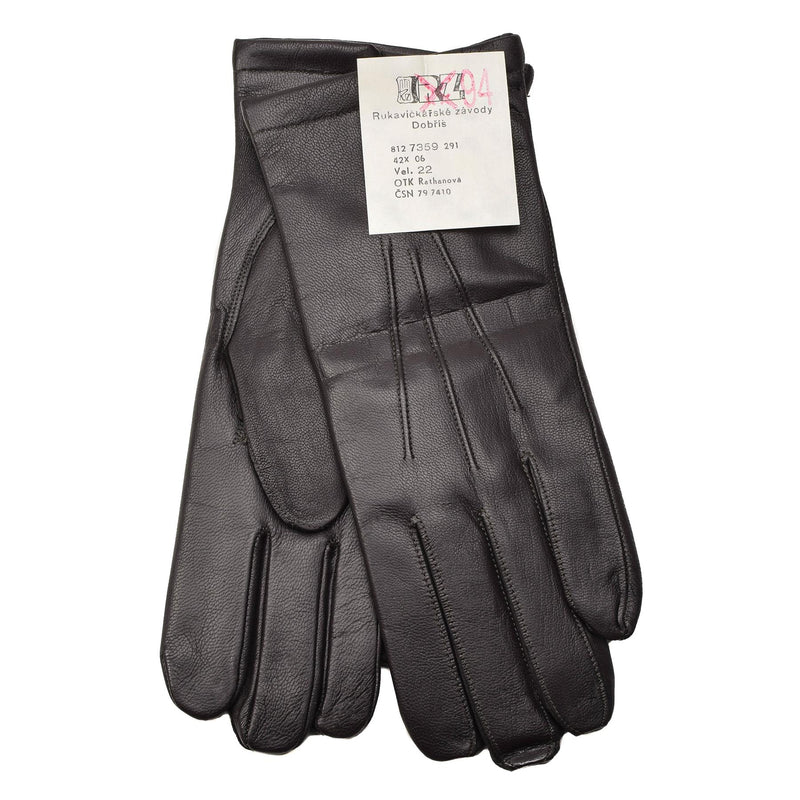 Gants d'hiver en cuir marron chauds et froids de l'armée tchèque d'origine, coupe ajustée et décontractée, NEUF
