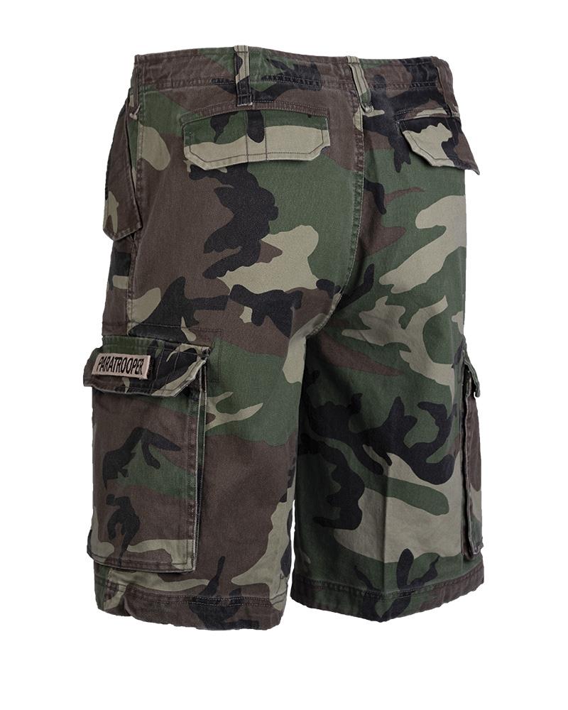 Short camouflage prélavé de style parachutiste militaire de marque allemande Mil-Tec
