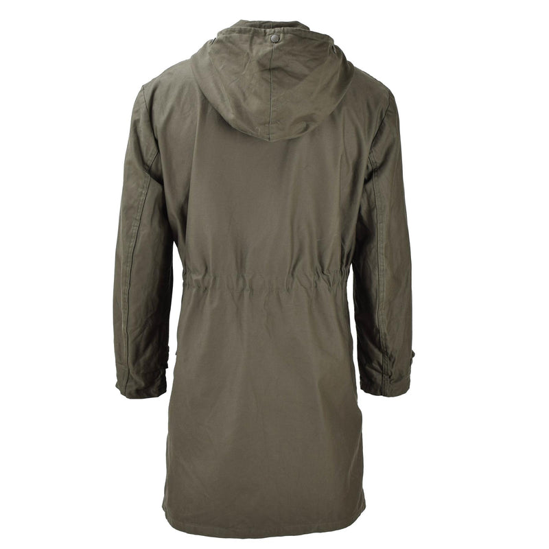 Veste parka longue militaire allemande originale manteau de campagne à capuche olive armée extérieure