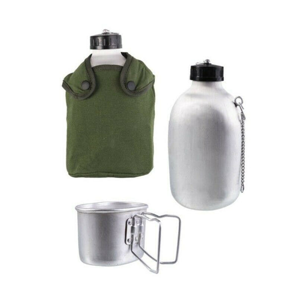 Bouteille d'eau à boire de style armée française Pot de cantine militaire avec pochette OD