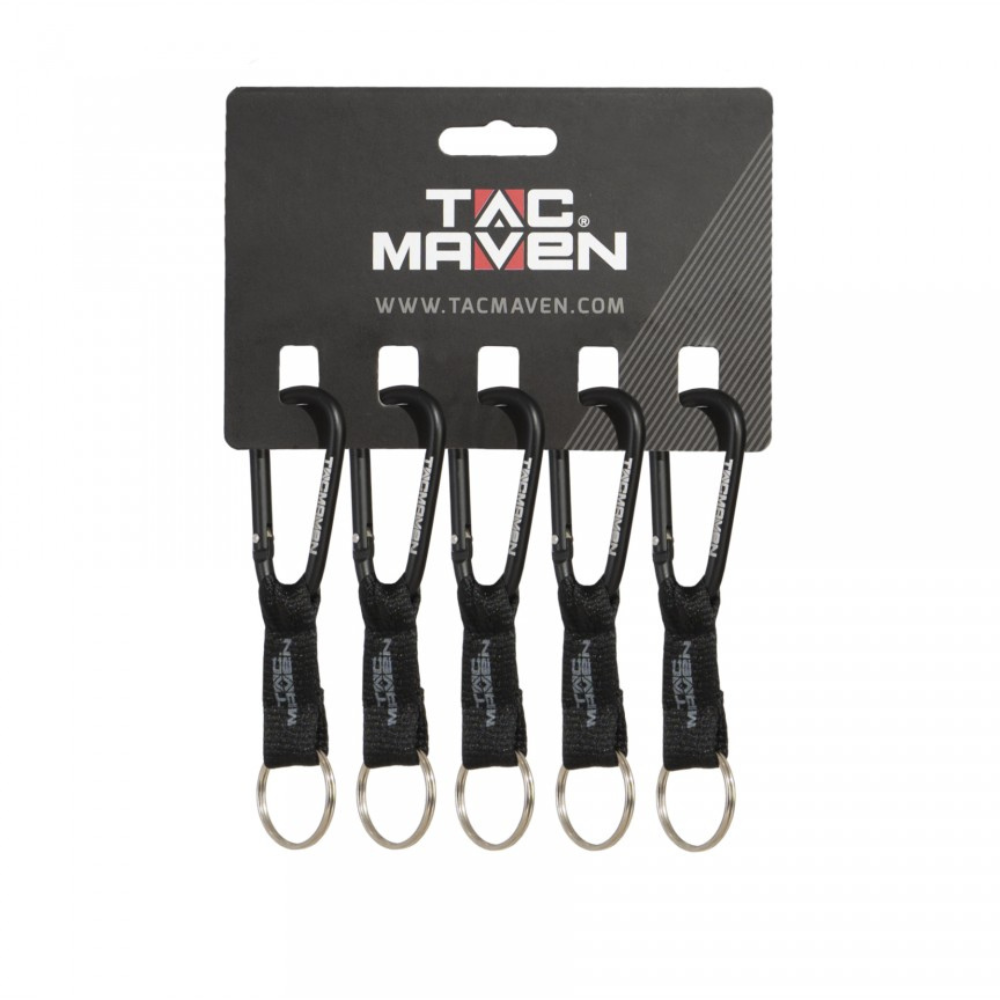 TAC MAVEN Mousquetons en aluminium de 6 mm, paquet de 5 pinces à clés d'extérieur, équipement de camping