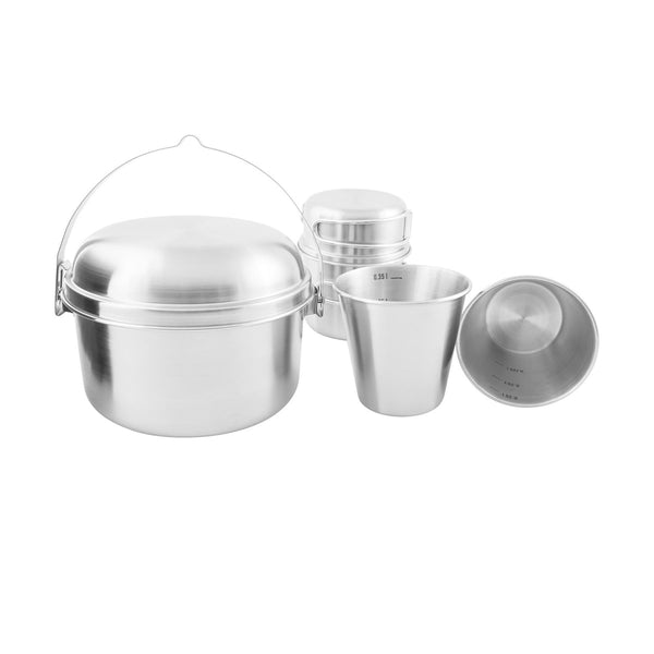Tatonka Mini Set II Kit de cuisine de camping compact 6 pièces en acier inoxydable pour la cuisine en plein air