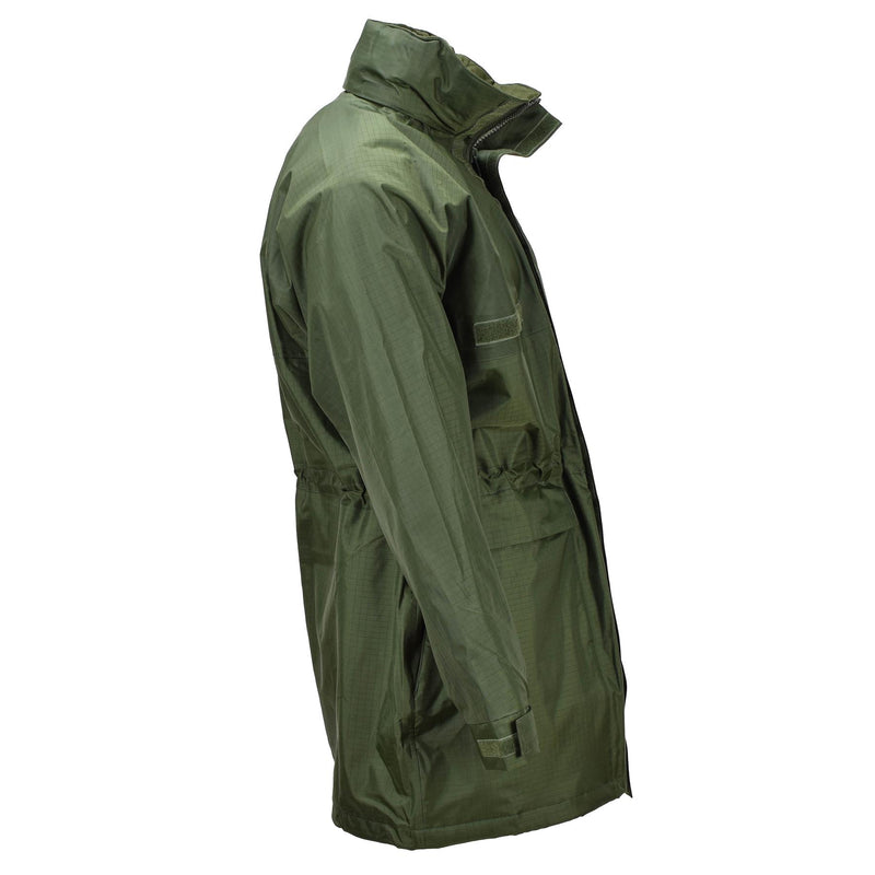 Veste longue de pluie militaire belge originale avec doublure olive imperméable NEUF
