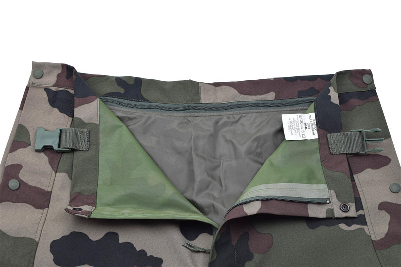 Pantalon de pluie authentique de l'armée française, combinaison imperméable trilaminée avec bretelles NEUF