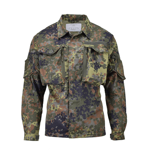 Veste de campagne de style militaire allemand de marque TACGEAR, camouflage flecktarn pour troupes commando 