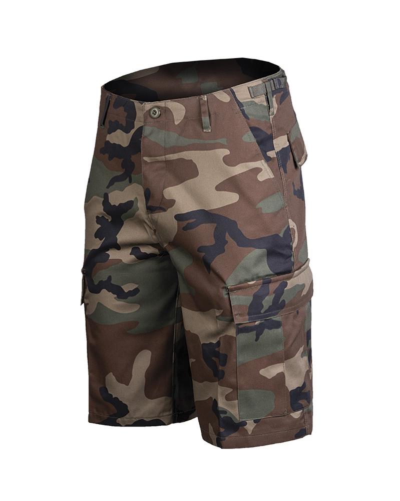 Short militaire cargo BDU de marque Mil-Tec style militaire camouflage Woodland bermuda