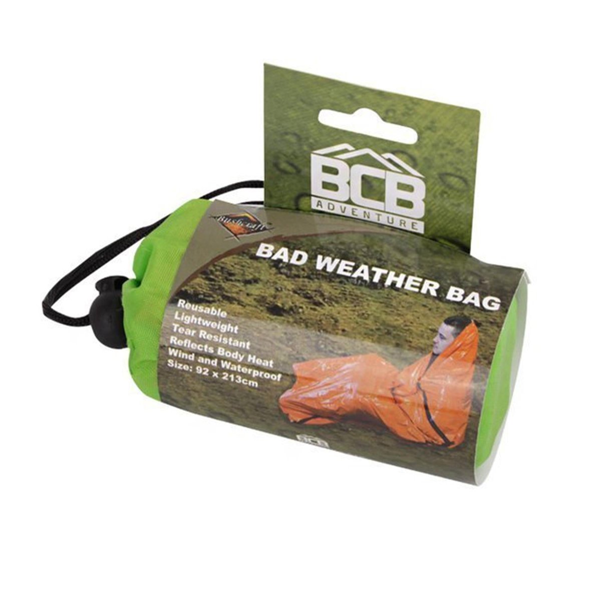 Sac isotherme d'urgence BCB imperméable coupe-vent léger enroulable orange