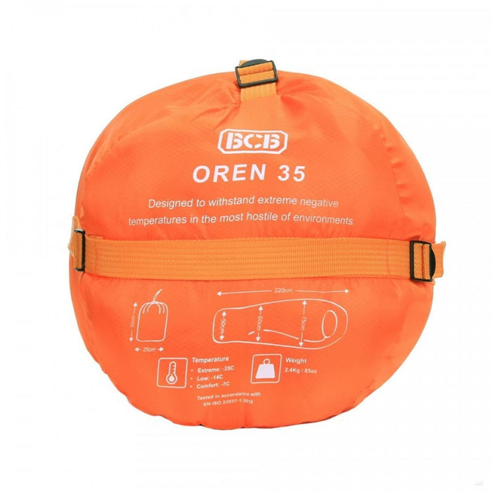 BCB Oren 35 sac de couchage hiver adulte temps froid camping extérieur -14°C Orange - GoMilitar