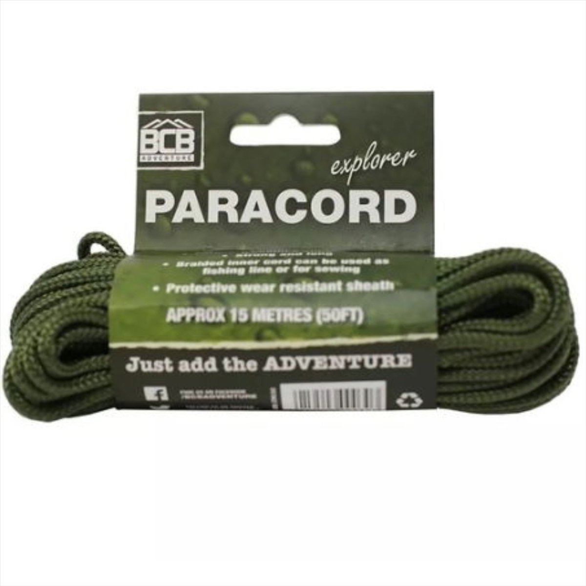 BCB Paracorde 15 m 50 kg Corde en nylon à rupture de tension Équipement de survie Vert olive 4