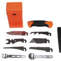 MFH Kit de survie spécial 27 pièces, boîte à outils utilitaire Orange Camping extérieur