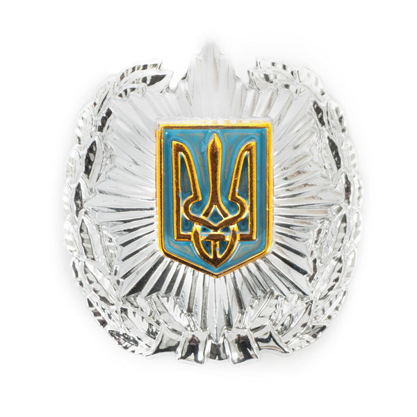Insigne de chapeau authentique des forces de police ukrainiennes Insigne de casquette d'officier de police ukrainien