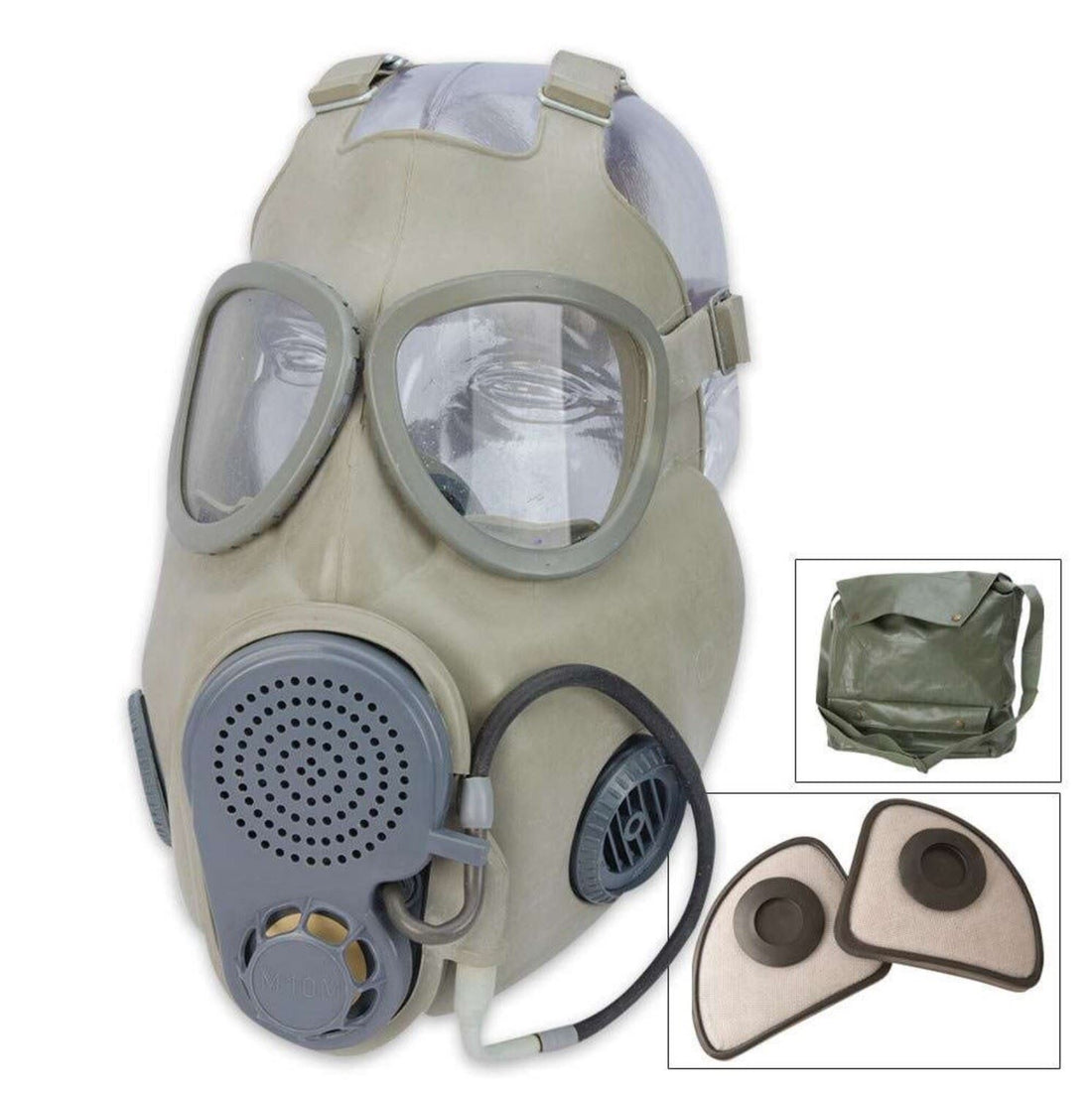 Filtres pour masque à gaz M10 de l’armée tchèque d’origine, sac de transport, surplus militaire vintage