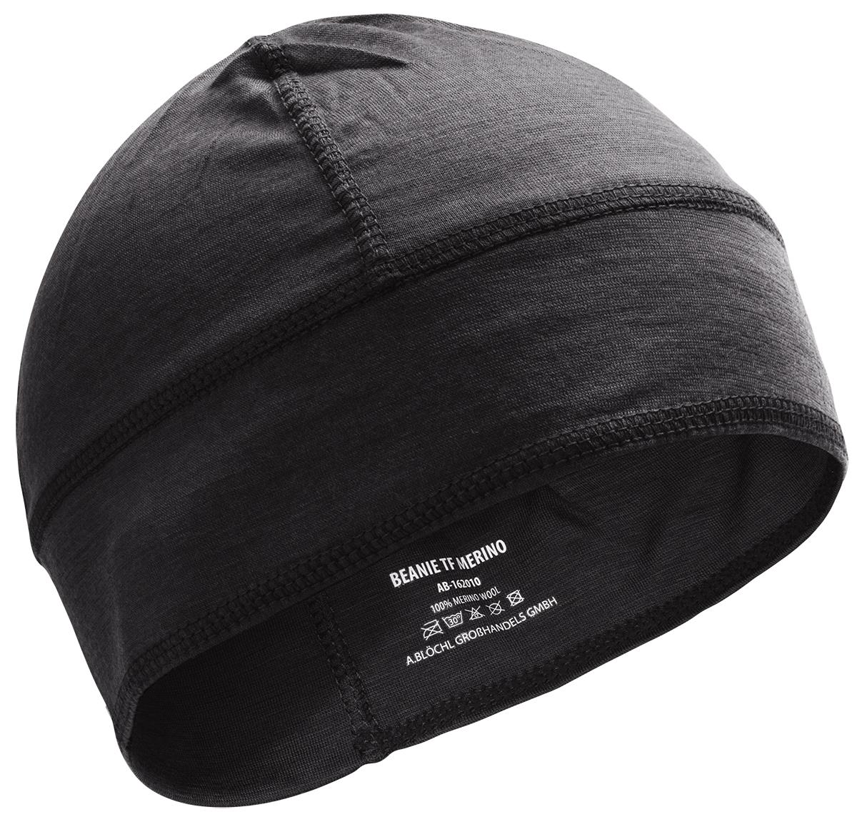 Bonnet de style militaire en laine mérinos respirante de marque Blochl noir NEUF