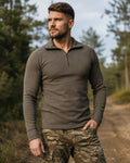 Chemises en jersey de style militaire de marque Blochl, sous-vêtements thermiques à col montant NEUF