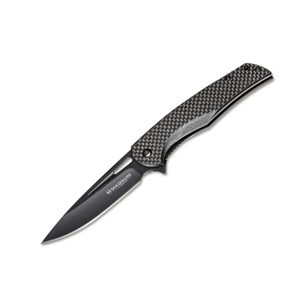 BOKER Black Carbon folding pocket knife 440A stainless steel carbon fiber handle - GoMilitar