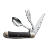 Couverts de poche BOKER Bon Appetite couteau cuillère fourchette 440A acier manche bois
