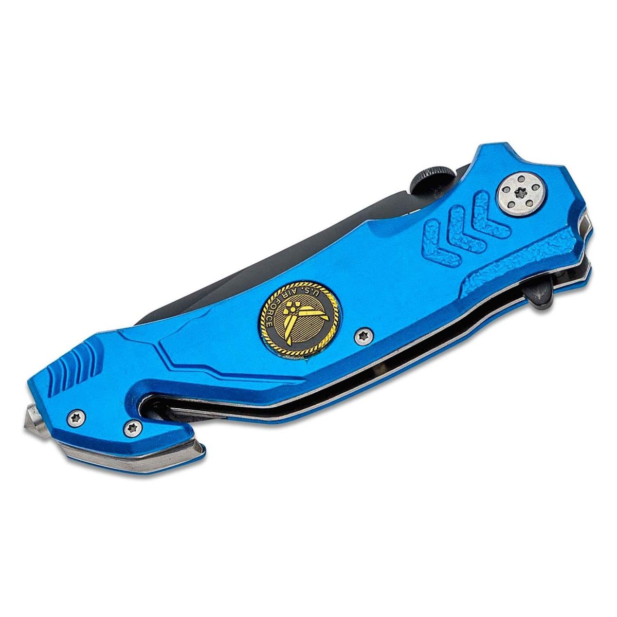 Couteau de poche pliant de marque Boker Air Force Rescue acier 440A manche en aluminium